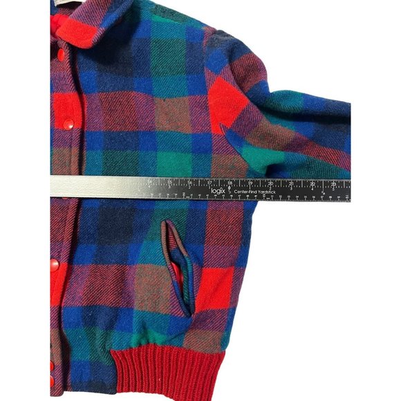 Pendleton Wool Jacket Kids Colorful Checkered Size Medium ? Thinsulate 80s 90s - Picture 8 of 16